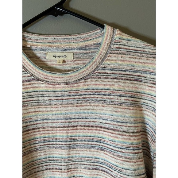 Madewell bubble-sleeve crop top women’s size S rainbow stripe - Picture 6 of 9